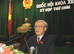 TBT- Cựu CT Quốc hội Nguyễn Phú Trọng - Ảnh: TTXVN