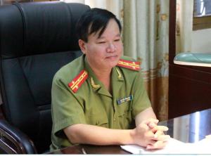 Đại tá Nguyễn Văn Chức – Chánh Văn phòng Công an tỉnh Bắc Giang, trao đổi với phóng viên chiều ngày 6.11